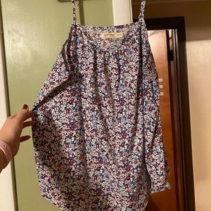 Red, White. & Blue Floral Top